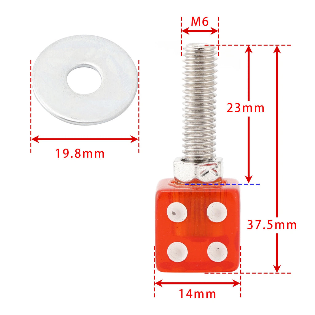 Set of 4 M6 Plastic License Plate Frame Screws Bolts Red for Custom Vehicles