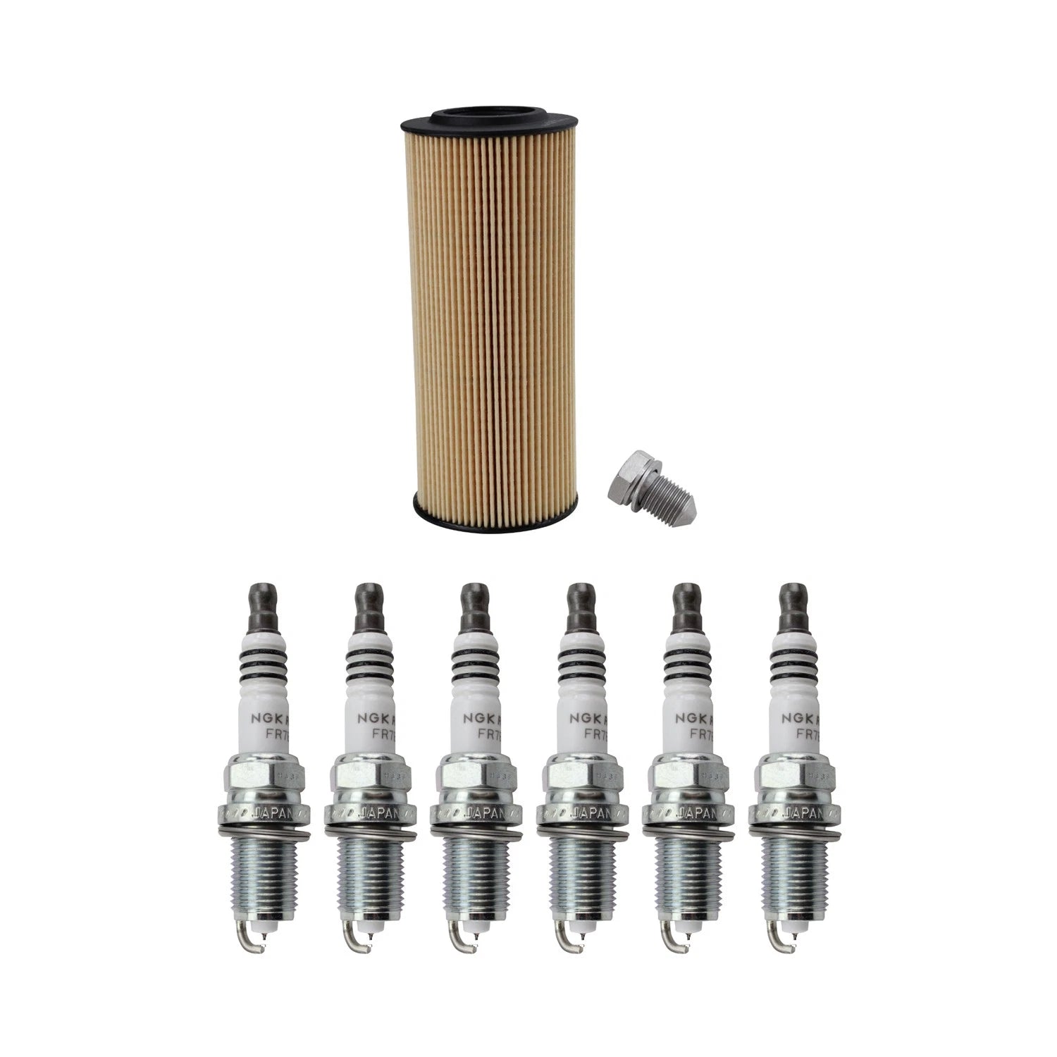 Wix Engine Oil Filter & NGK 6 Ruthenium HX Spark Plugs for Audi A4 A6 (1996–2023)