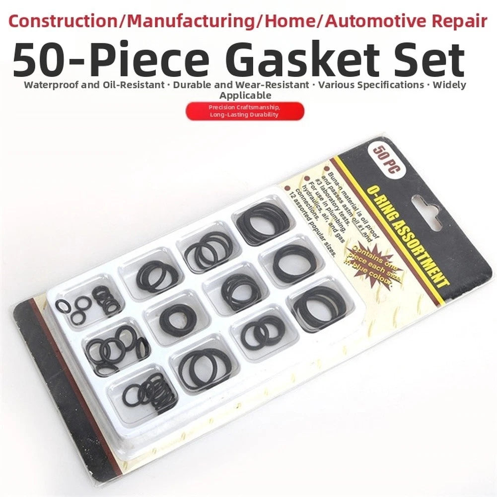 O Ring Set of 50 Buna N for Plumbing Hydraulic Air Gas Systems