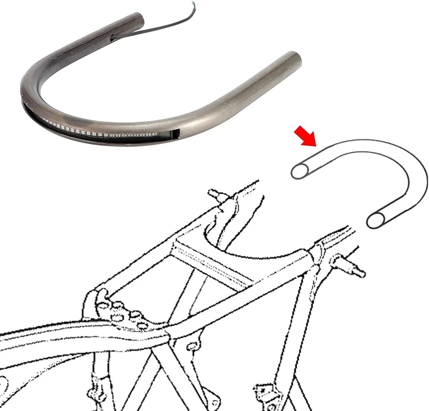 Rear Seat Frame Hoop & LED Turn Signal Lights for Honda CB, Yamaha