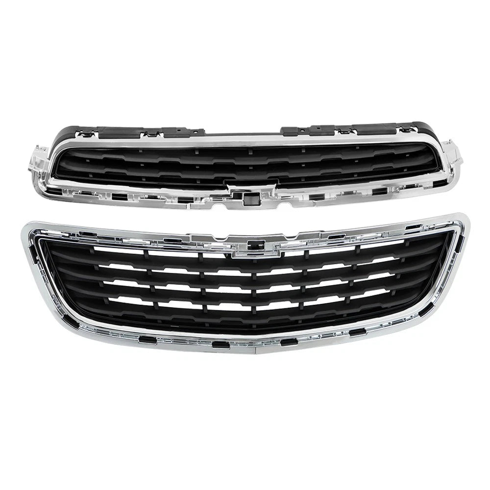 Set of 2 Plastic Front Center Mesh Grilles for Chevrolet Trax (2014-2016)