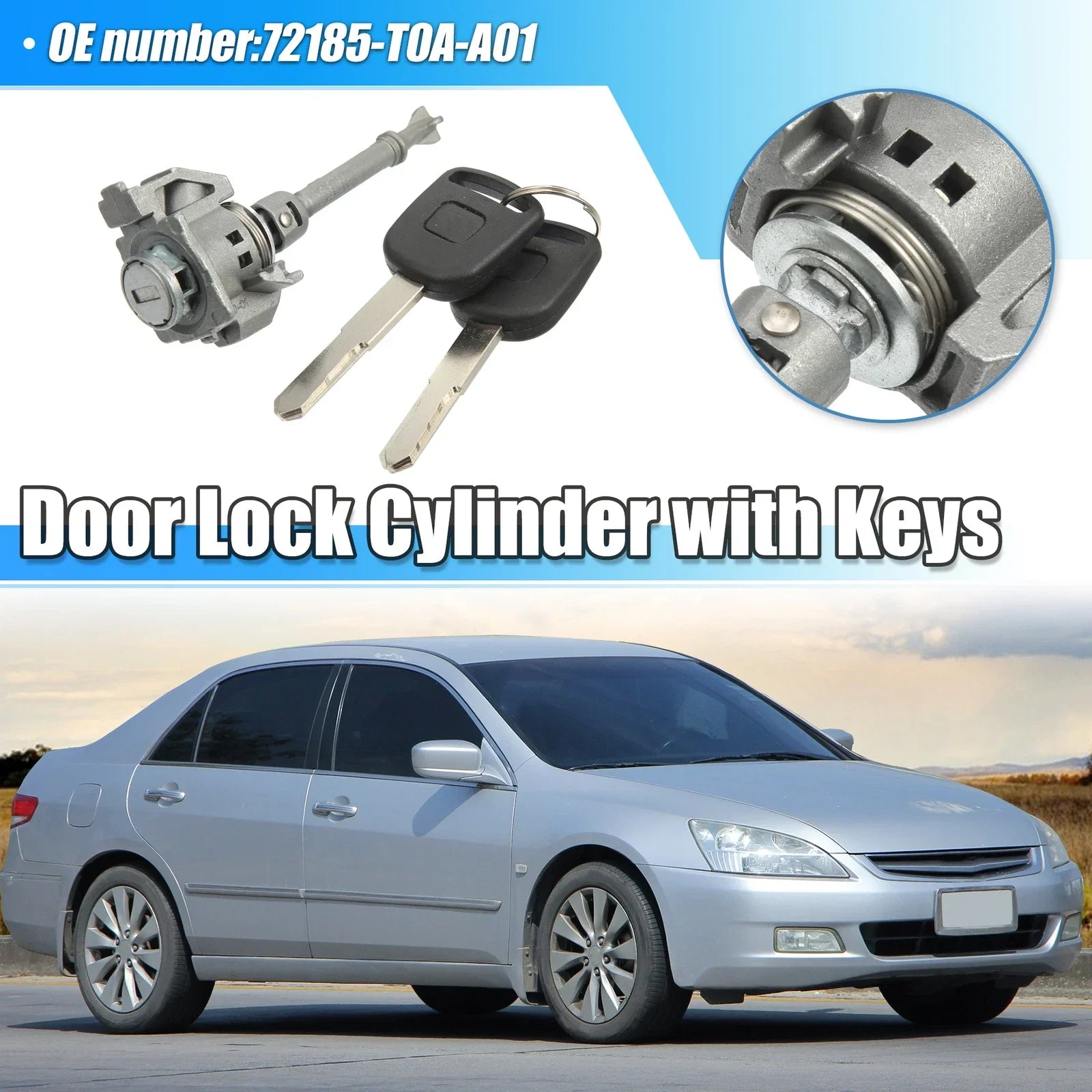 Door Lock Cylinder Kit with 2 Keys for Honda CR-V (2012-2016)