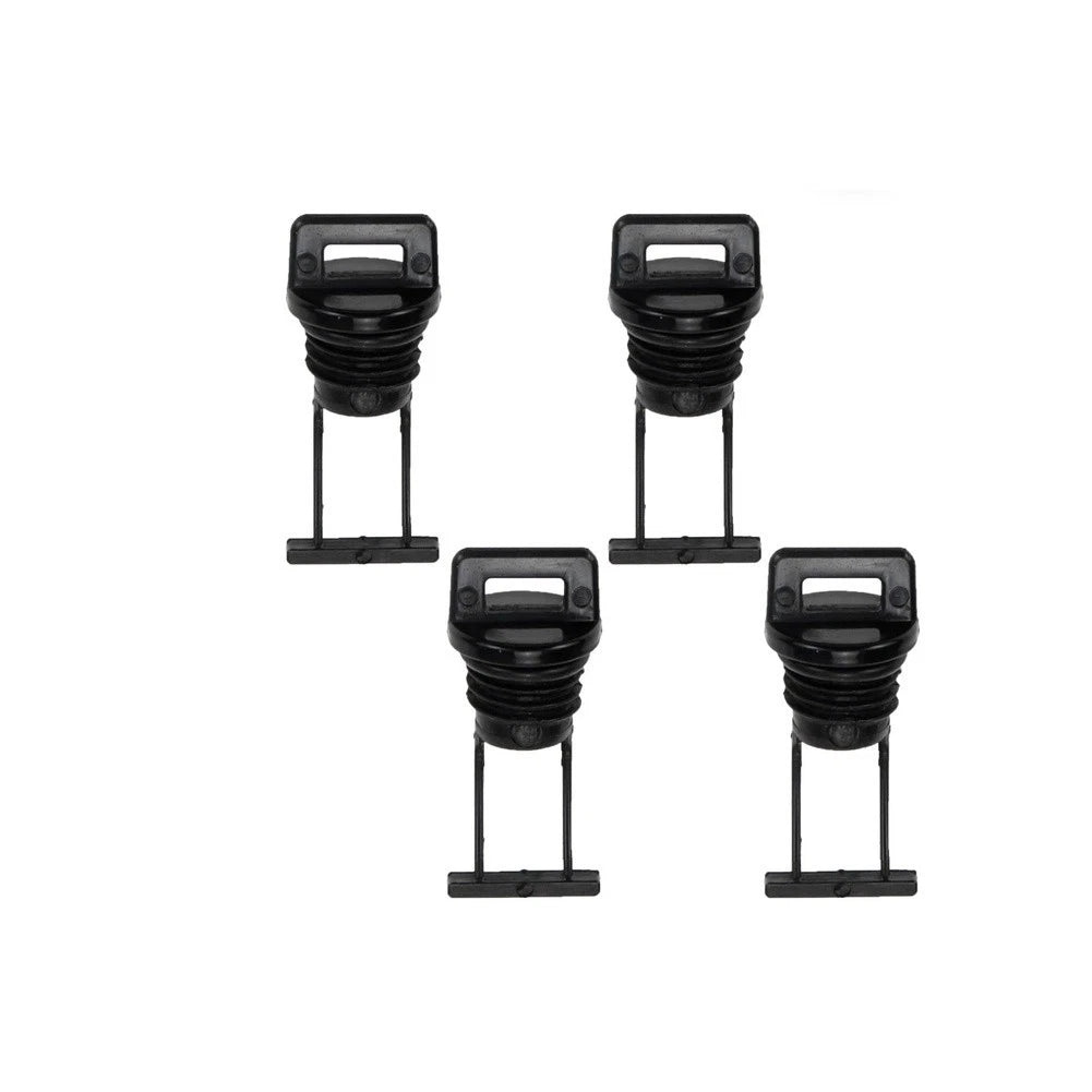 Set of 2 Black Plastic Hull Drain Kits for Kayak Canoe Boat