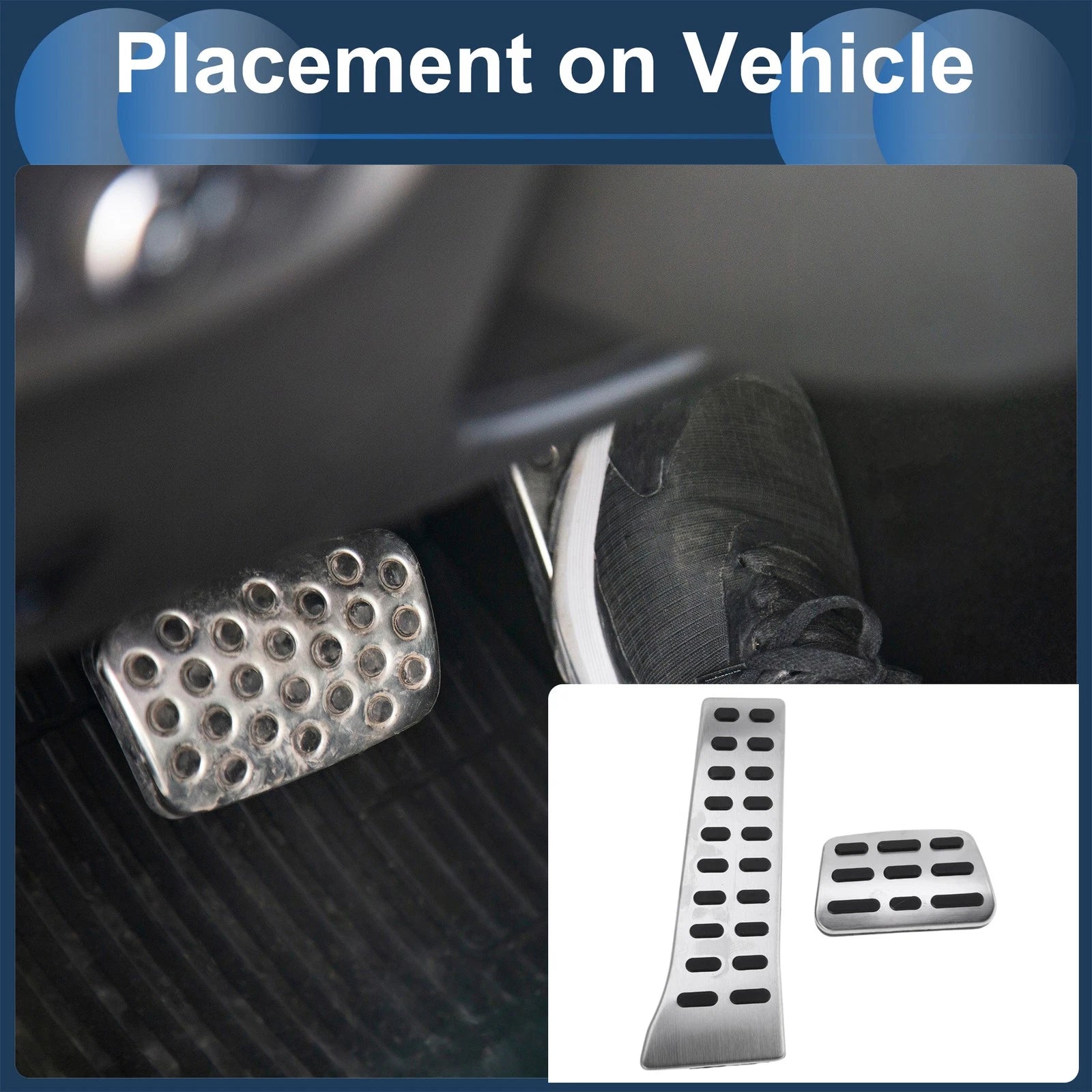 Set of 1 Automatic Footrest Pedals Cover for Hyundai Tucson (2016–2023) Silver Tone
