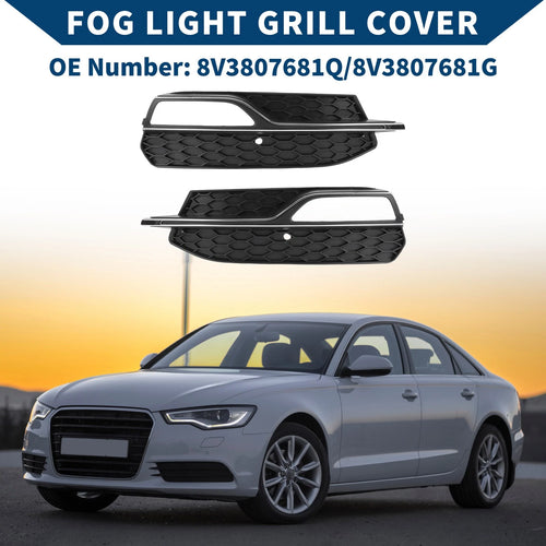 1 Pair Front Fog Light Grill for Audi A3 8V (2013–2017) No. 8V3807681Q/8V3807681G