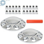 Set of 2 Chrome Wheel Center Caps for Front Axle