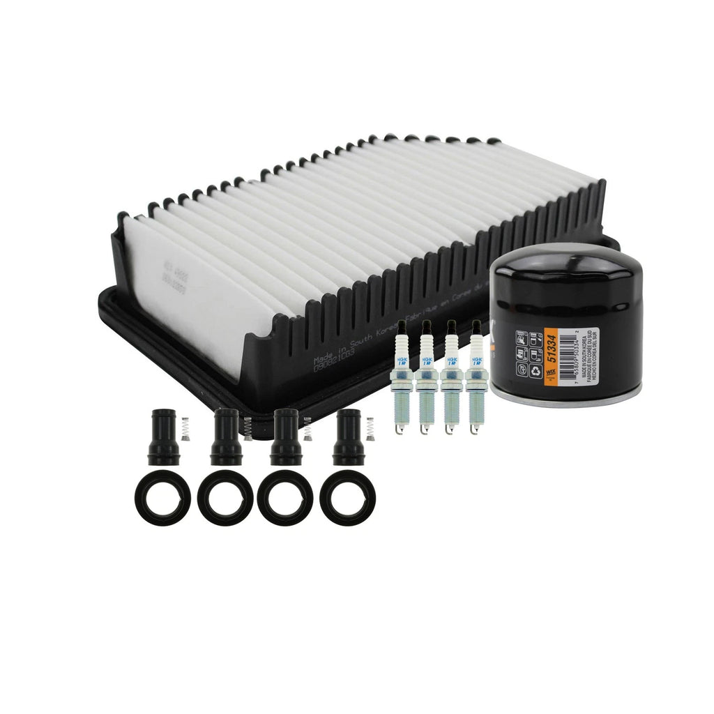 Tune Up Kit with 4 NGK Spark Plugs & Coil Boots for Accent Rio Soul (2011–2019)