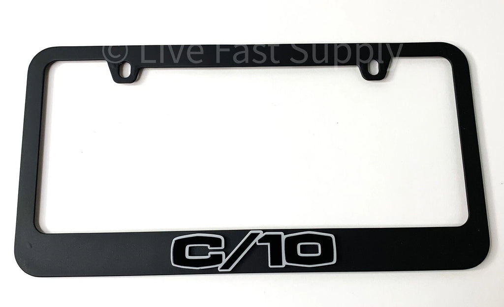 Matte Black Premium License Plate Frame with Script for Chevy C10 (1960–1966)