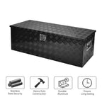 48" x 15" x 15" Black Aluminum Tool Box for Pickup Truck (Universal Fit)