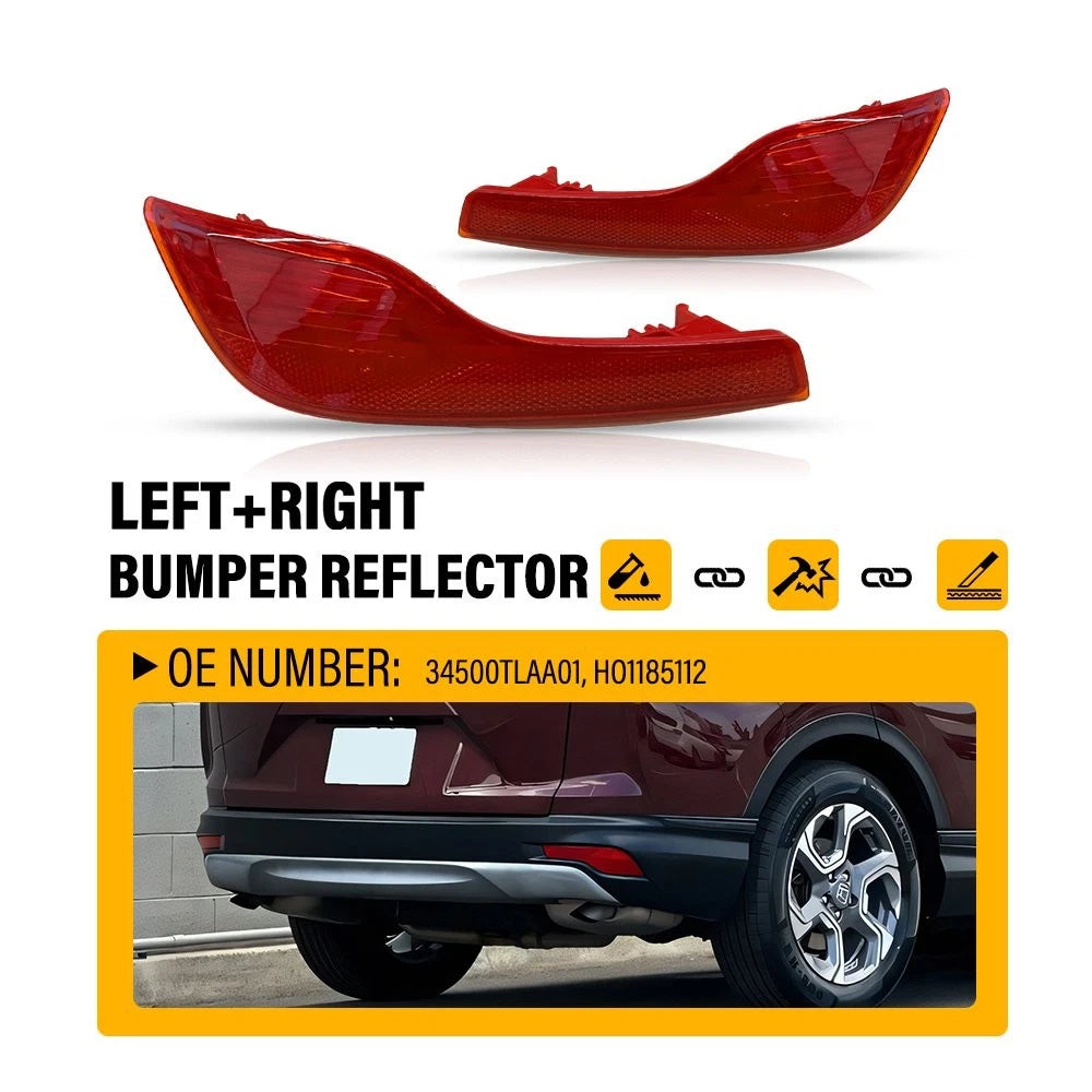 2Pcs Rear Bumper Reflector Set for Honda CR-V (2017–2019) HO1185112 HO1184112