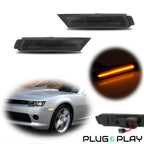 Smoke Lens Front Bumper Side Marker Lamps for Chevy Camaro (2010–2015)
