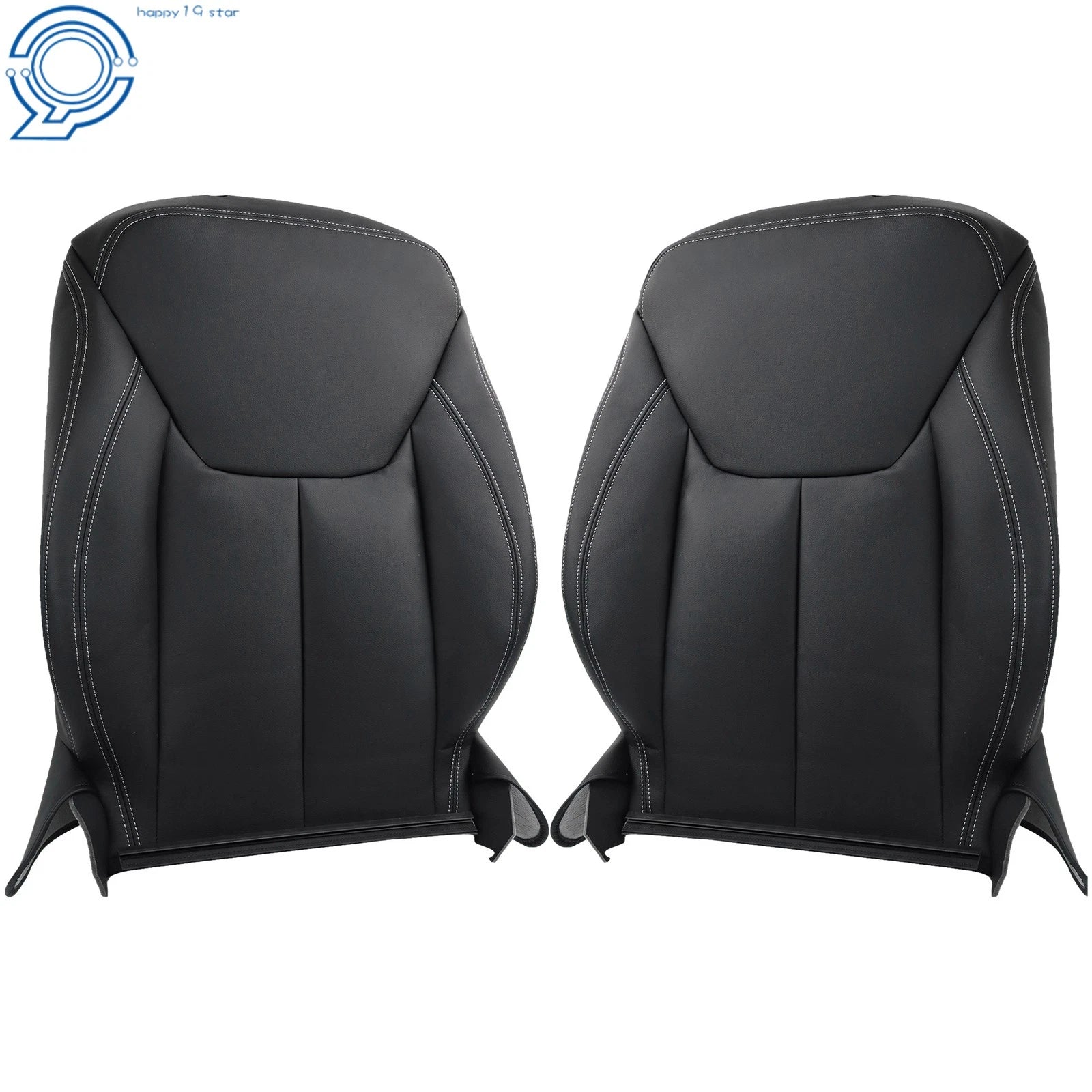 Set of 2 Black Leatherette Front Side Seat Back Covers for Jeep Wrangler (2013–2017)