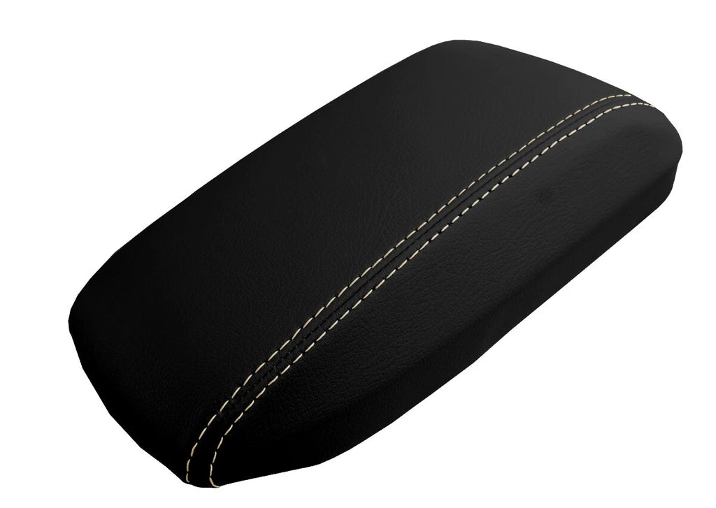 Leather Console Lid Armrest Cover for Toyota Corolla (2014–2019) Beige Stitch
