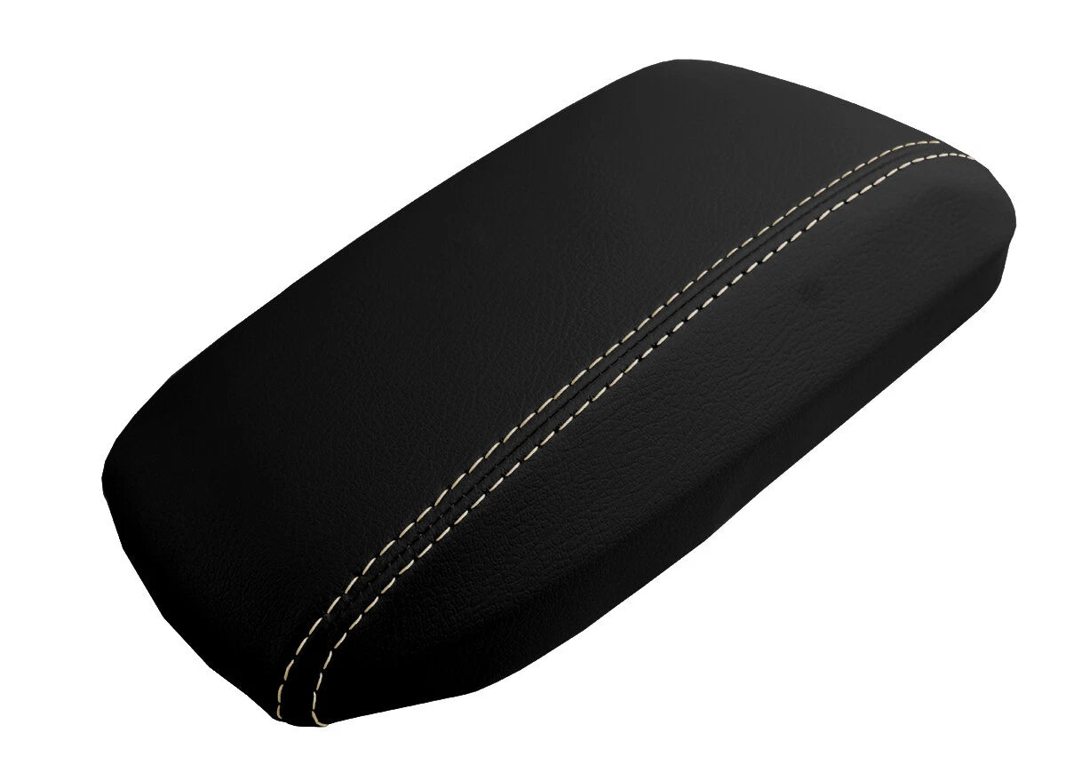 Leather Console Lid Armrest Cover for Toyota Corolla (2014–2019) Beige Stitch