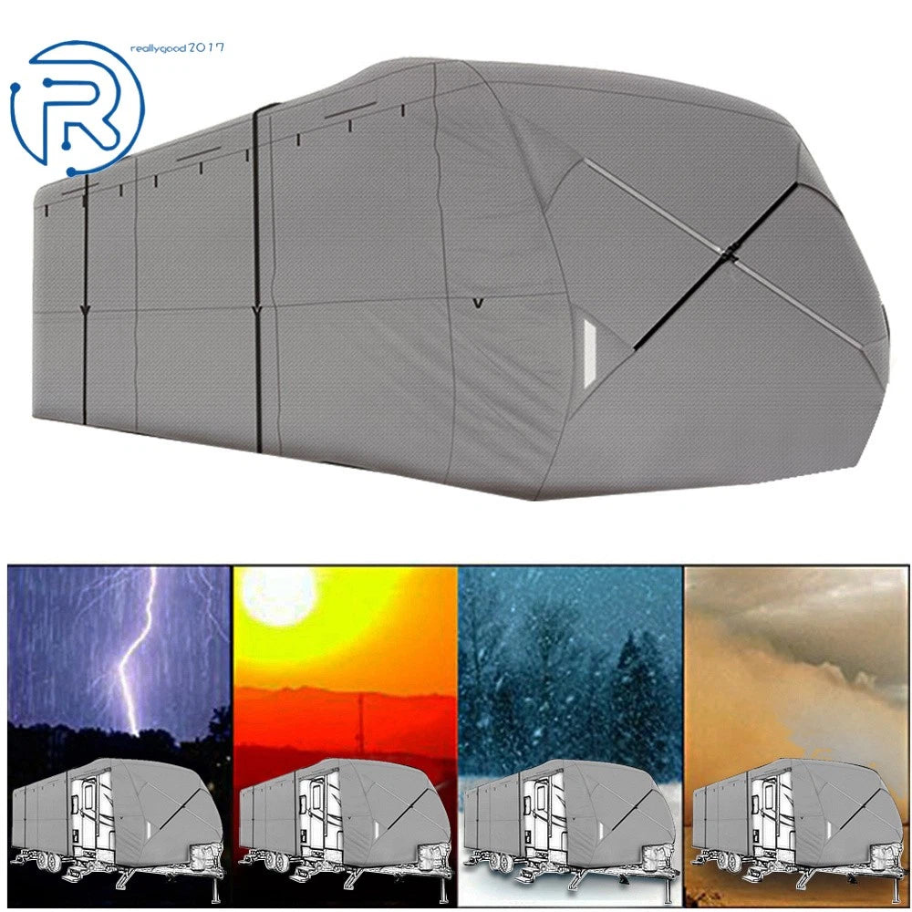 RV Cover for Travel Trailer 18'-20' (Anti-UV, Gray)