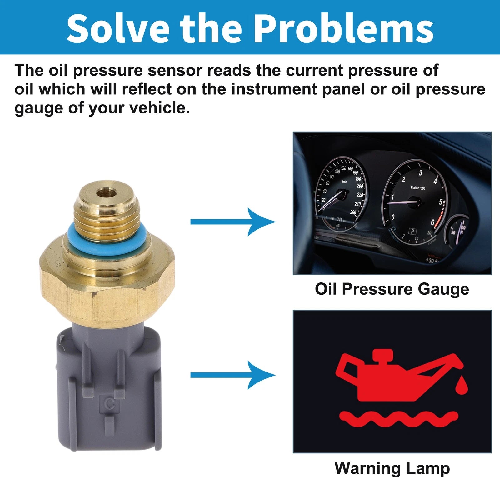 Engine Oil Pressure Sensor for Dodge Ram 2500 3500 (2003–2019) No.4928594/4087989