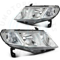 Pair Chrome Headlight Assemblies for Honda Civic (2006–2011)