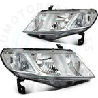 Pair Chrome Headlight Assemblies for Honda Civic (2006–2011)