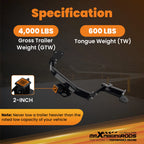 2" Receiver Rear Trailer Hitch for Kia Sorento, Hyundai Santa Fe (2021–2024)