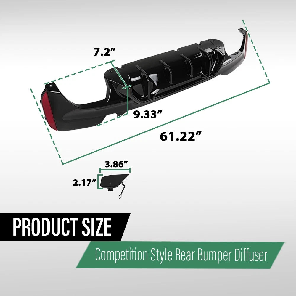 Gloss Black Rear Bumper Diffuser for BMW G30 5 Series (2017–2023)