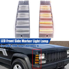 Clear LED Front Corner Side Marker Lights for Jeep Cherokee XJ Comanche (1984–1996)