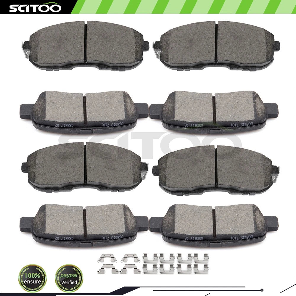 Set of 8 Ceramic Brake Pads for Nissan Sentra (2007–2018)