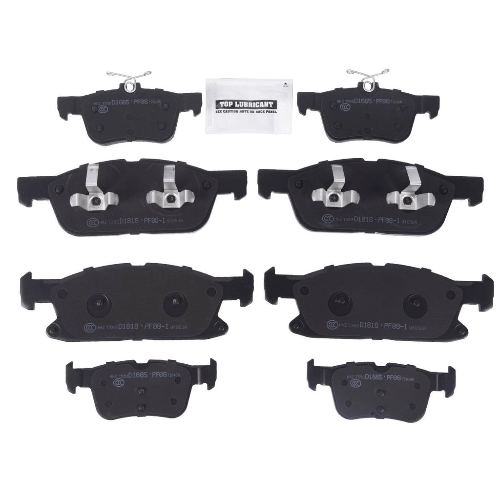 Set of 8 Ceramic Brake Pads for Ford Edge Lincoln MKX Nautilus (2015–2018)