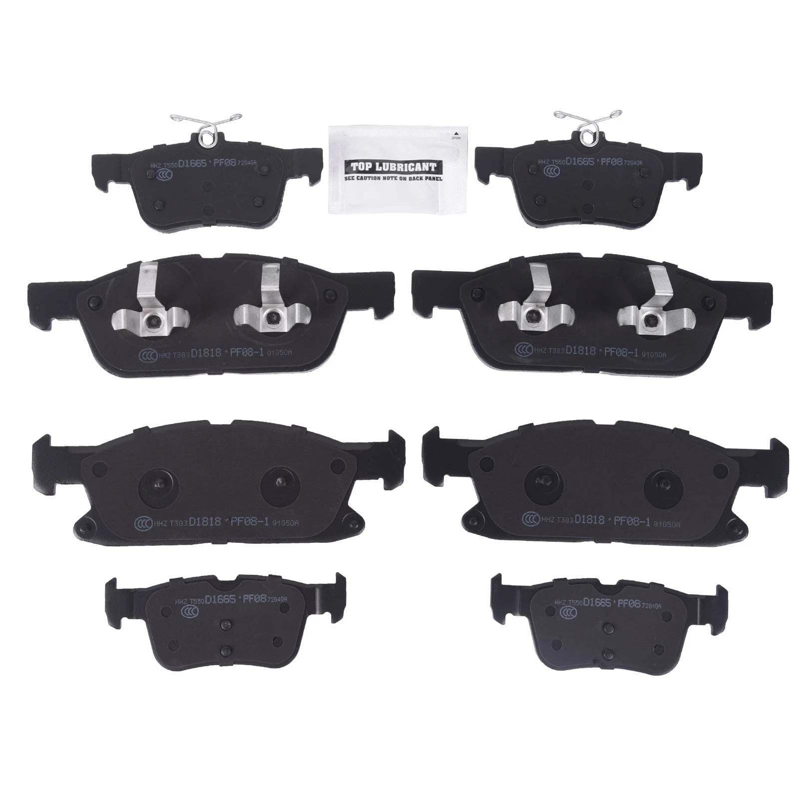 Set of 8 Ceramic Brake Pads for Ford Edge Lincoln MKX Nautilus (2015–2018)