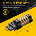 2X Yellow Amber 3157 LED Turn Signal Bulbs for Various Models