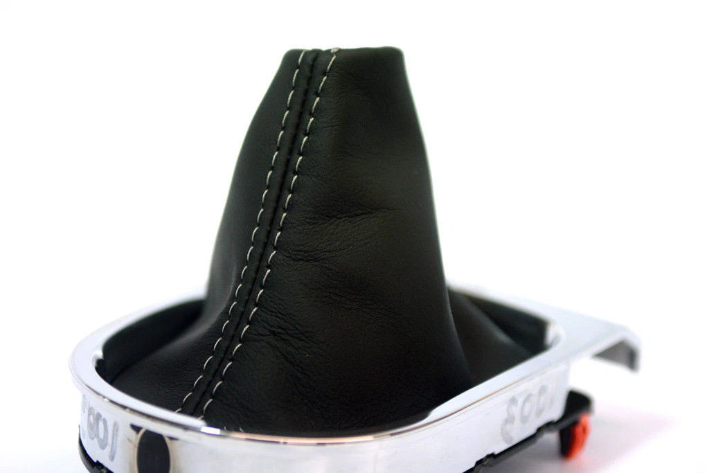 Manual Shift Boot for Ford Mustang (2015–2020) Gray Stitch Leather Synthetic