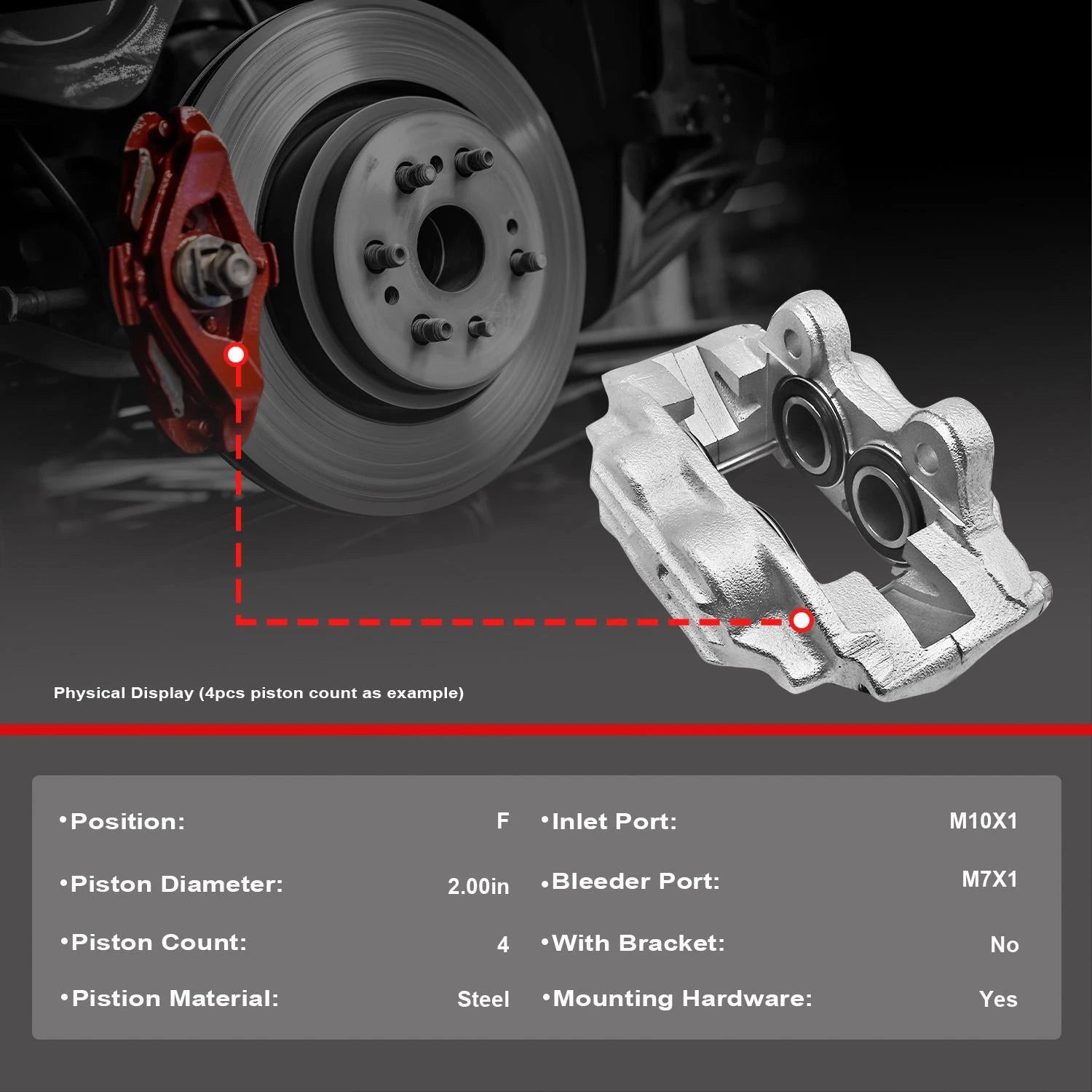 Front Left Right Disc Brake Calipers for Toyota Tundra Sequoia (2016–2021)