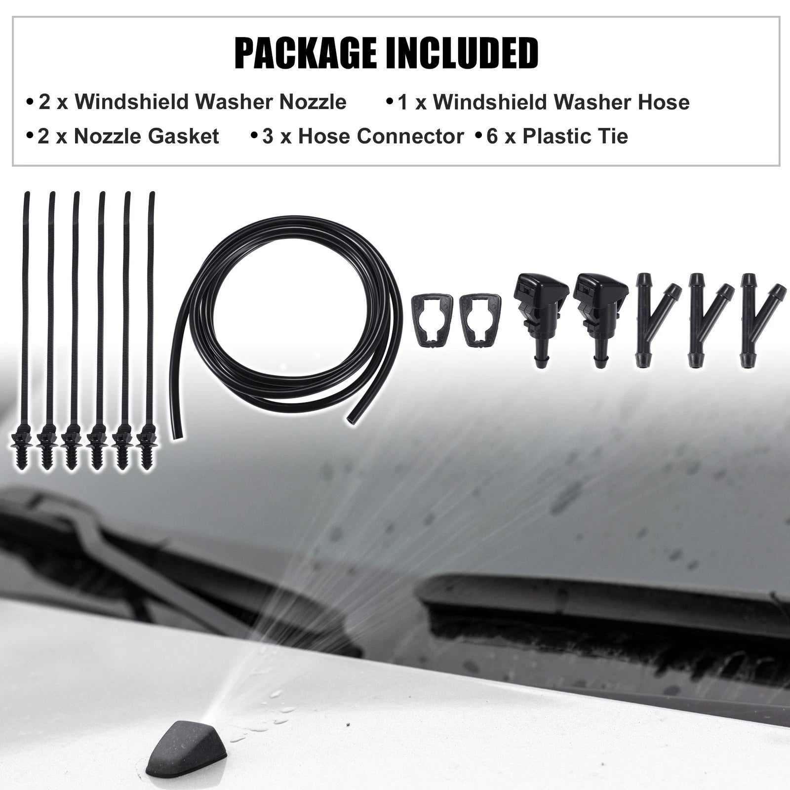 Set of 2 Windshield Washer Nozzles No. 8265A048 for Mitsubishi Eclipse (1995–1999)