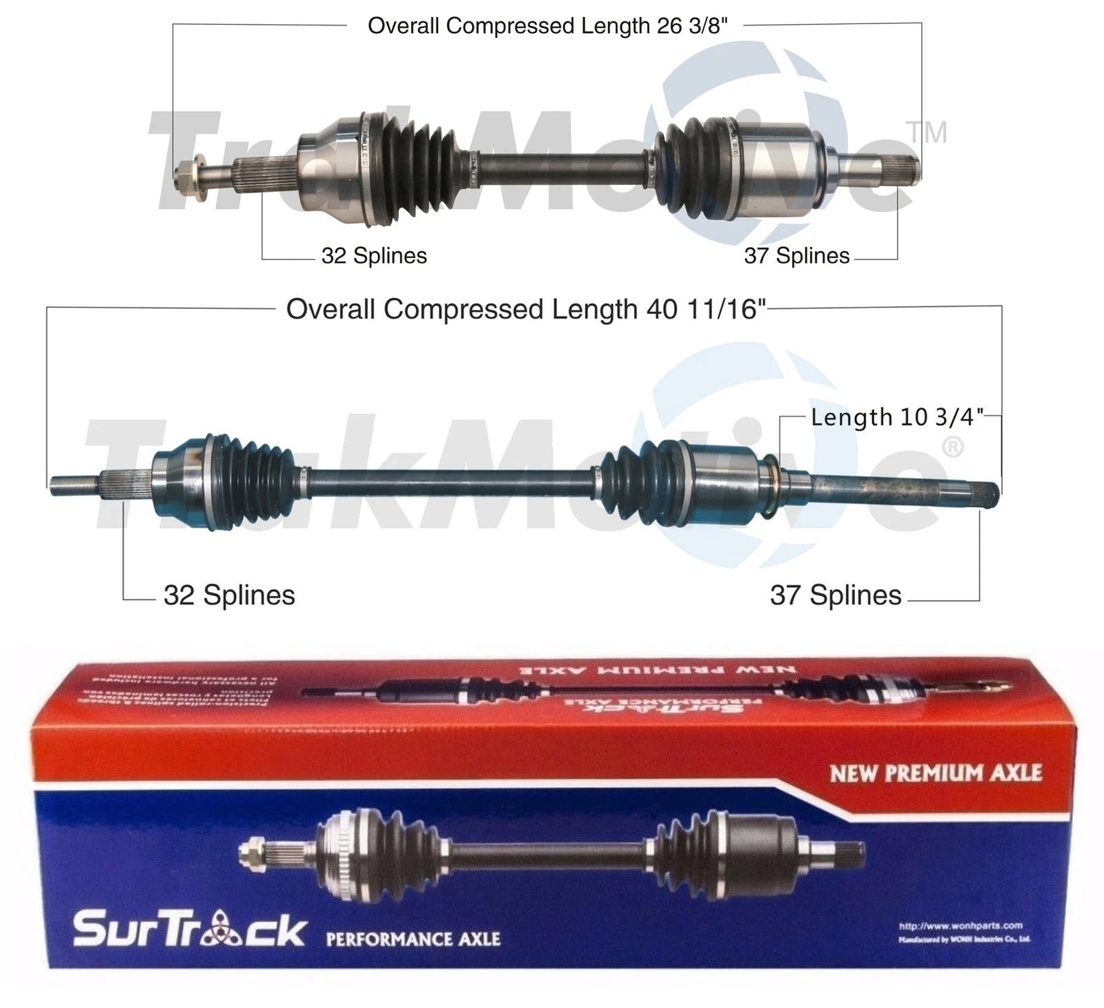 Set of 2 Front CV Axle Shafts for Dodge Durango Jeep Grand Cherokee (1998–2004)