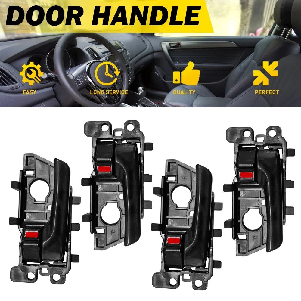 Set of 4 Interior Door Handles for Kia Forte (2010–2013) - Black