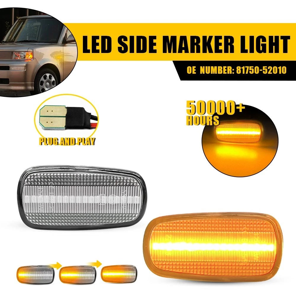 2X Dynamic LED Side Marker Lights for Lexus SC430 IS300 (2001–2005)