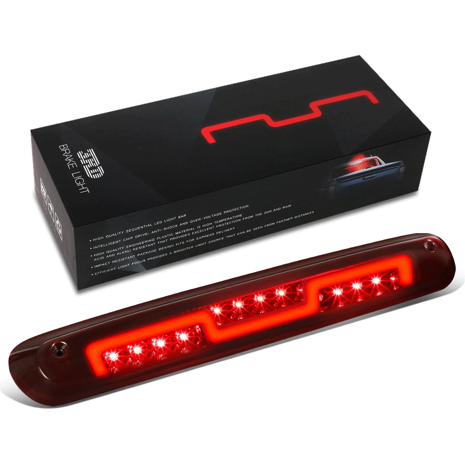 Sequential LED Third Brake Lamp Tail Light for Silverado Sierra (2007–2014)