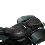 Black Two-Up Gel Seat for Harley Touring Road Glide (2009-2023)