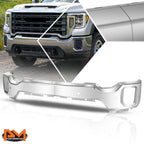 Front Bumper Face Bar for GMC Sierra 2500 3500 HD (2020–2023) w/ Sensor Holes Chrome