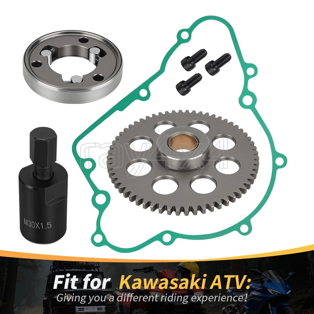 Starter Clutch One Way Bearing Gear & Flywheel Puller Kit for Kawasaki Bayou 220 (1990–2004)