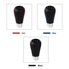 5 Speed Manual Gear Shift Knob Lever for Universal Fit (Black Leather)
