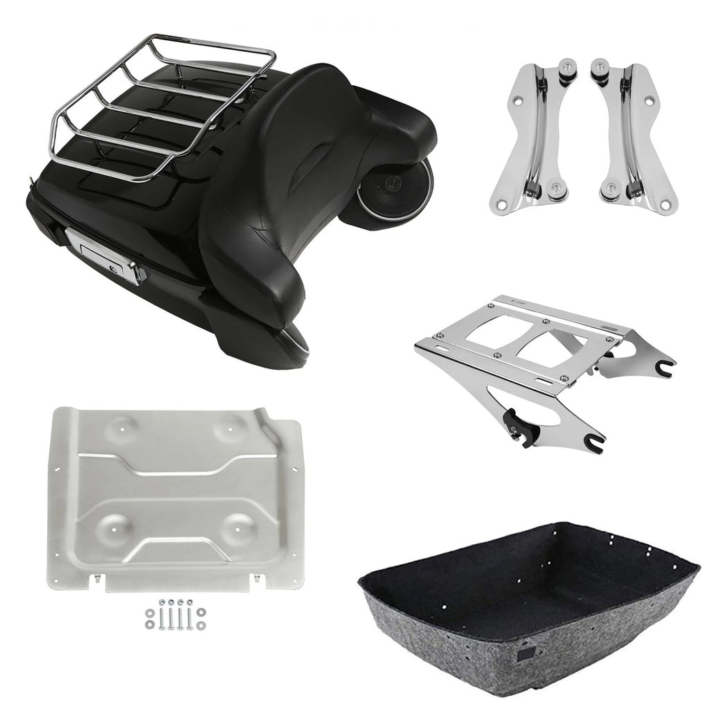 Backrest Rack Speakers Light Mount Plate for Harley Touring (2014–2023)