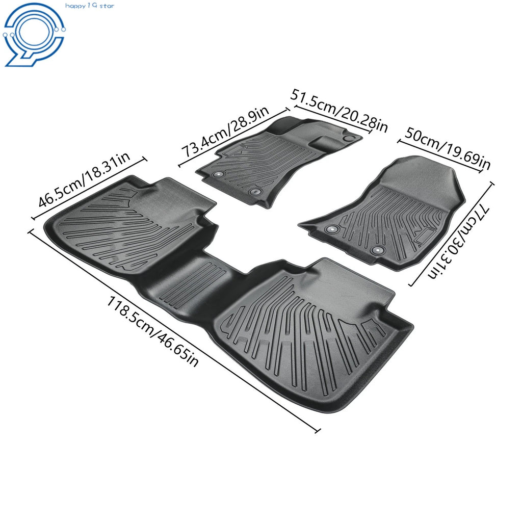 Set of 4 TPE All Weather Floor Mats for Subaru Outback/Legacy (2015–2019)