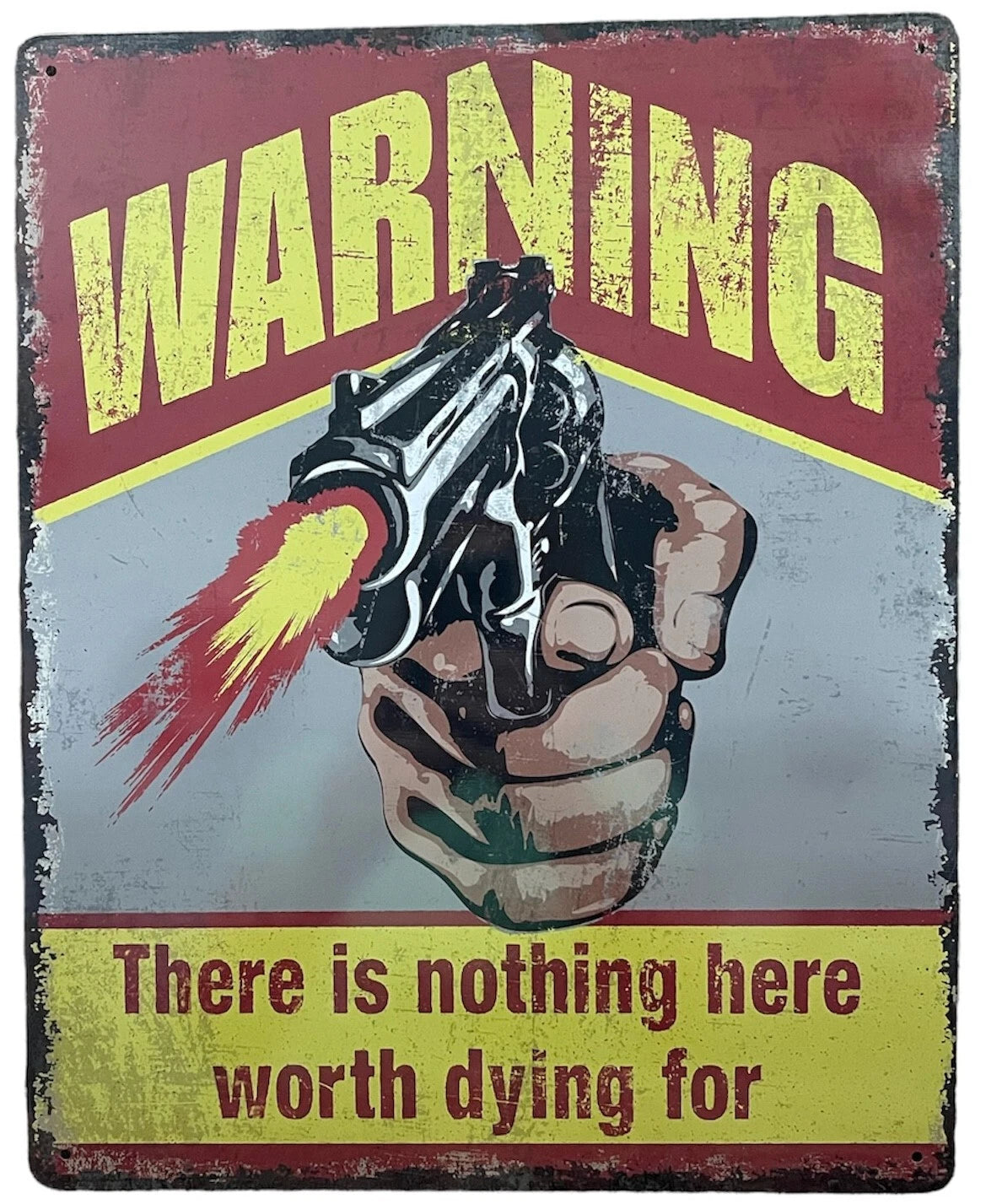 Concealed Carry Warning Tin Metal Wall Sign for Garage