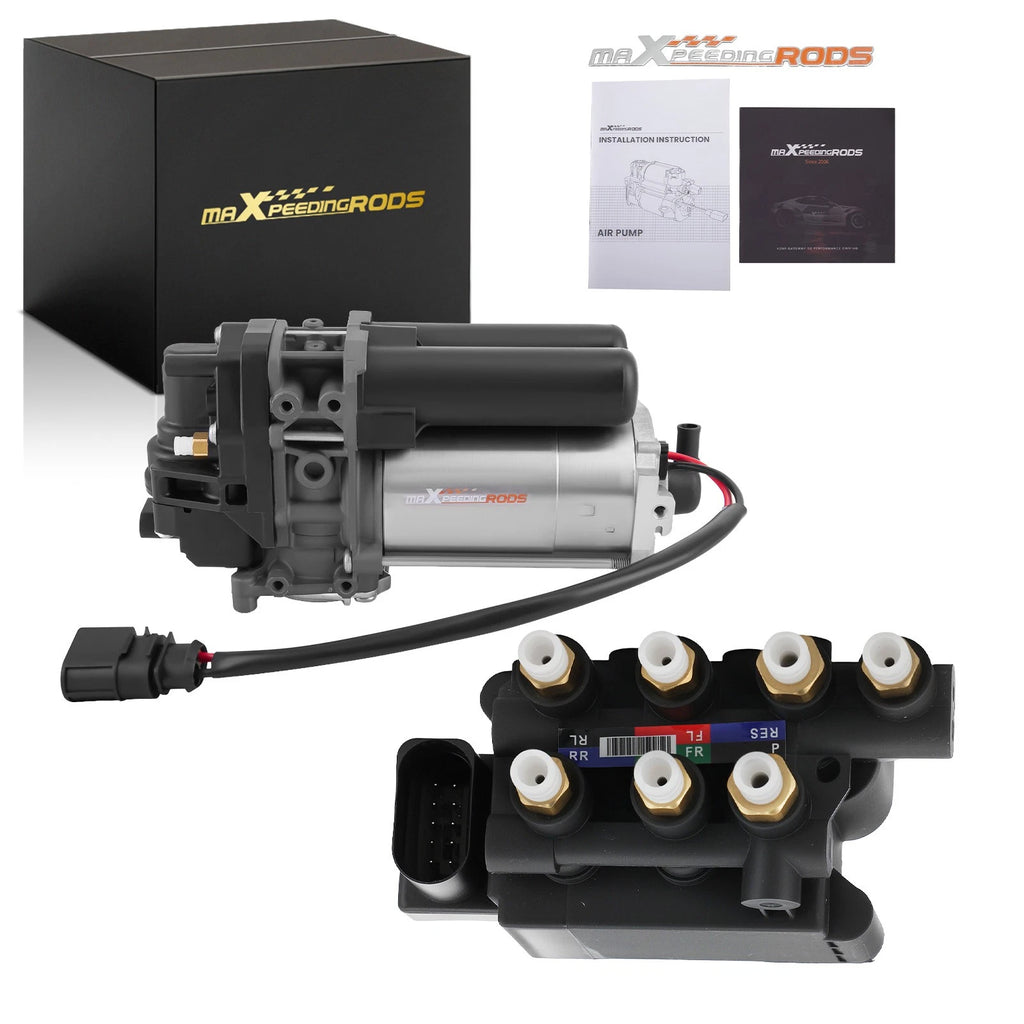 Air Ride Suspension Compressor Pump + Valve Block for Tesla Model S X (2016–2020)