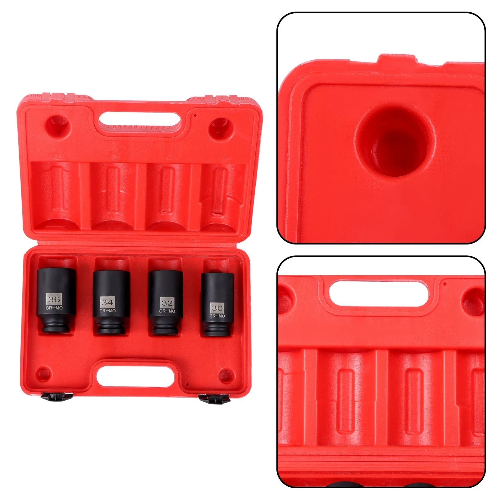 Set of 4 Deep Spindle Axle Nut Sockets for Make Model