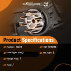 Front Wheel Hub & Bearing Kit for Chevrolet Silverado 3500 4WD (2001–2006)