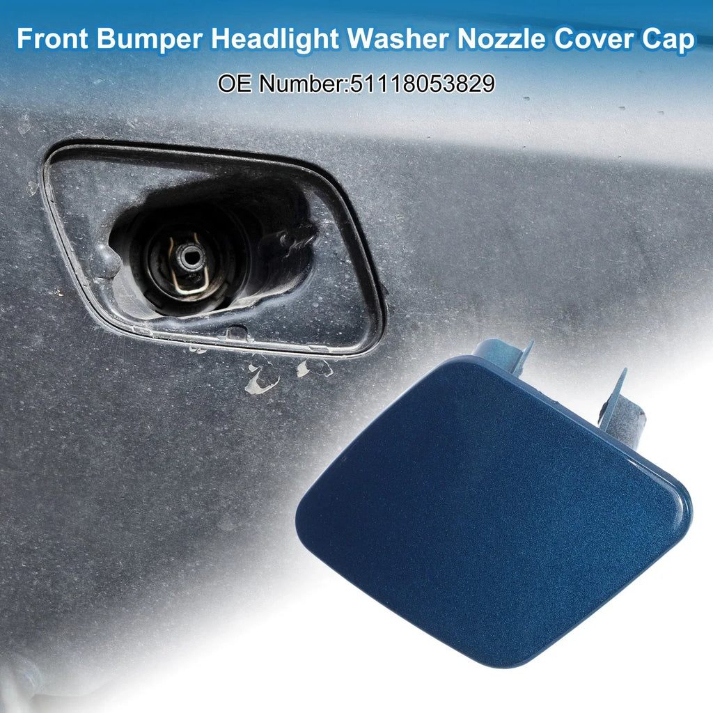 Front Left Bumper Headlight Washer Nozzle Cover for BMW 1 Series Blue