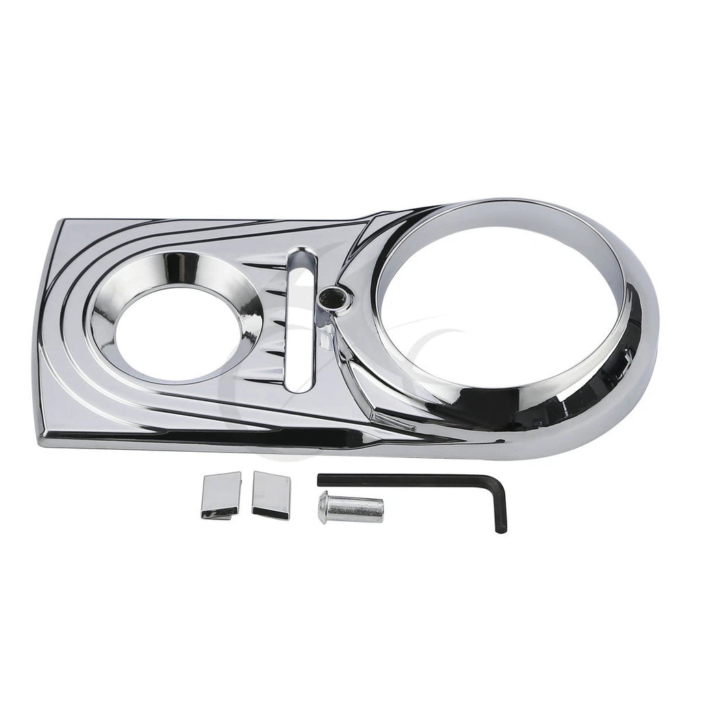Chrome/Black Dash Panel Insert Cover for Harley Softail Fatboy (2000–2017)
