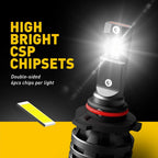 2X AUXITO 9005 9006 LED Headlight Bulb Kit 40000LM for High Low Beam