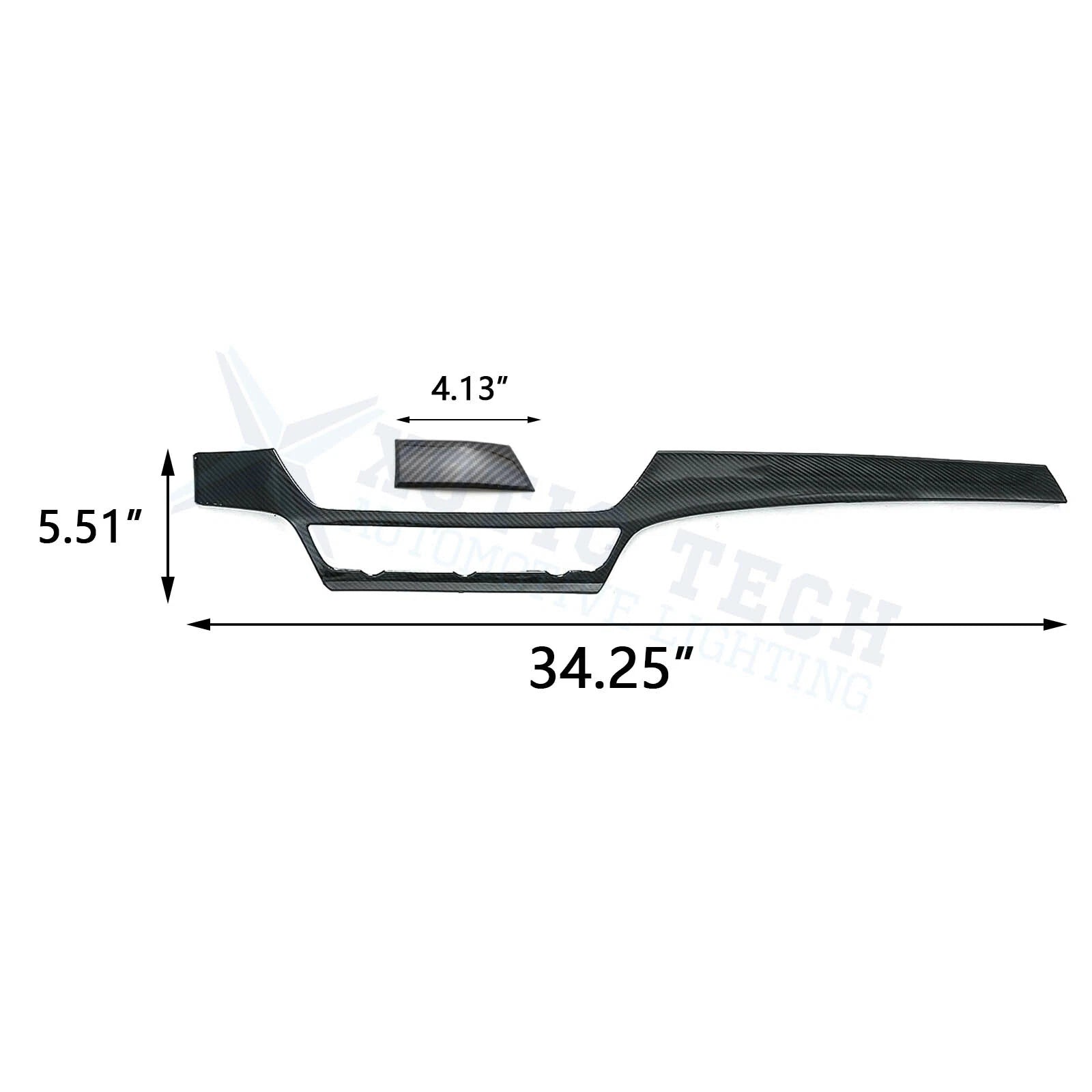 Carbon Fiber Pattern Front Dashboard Strip Trim for Honda Accord 2018-2022